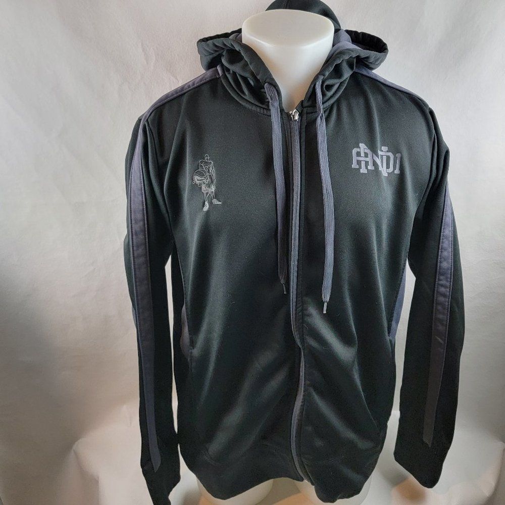 And1 Sweatshirt Mens Medium Black Grey Hoodie Full Zip Basketball Y2K Sports